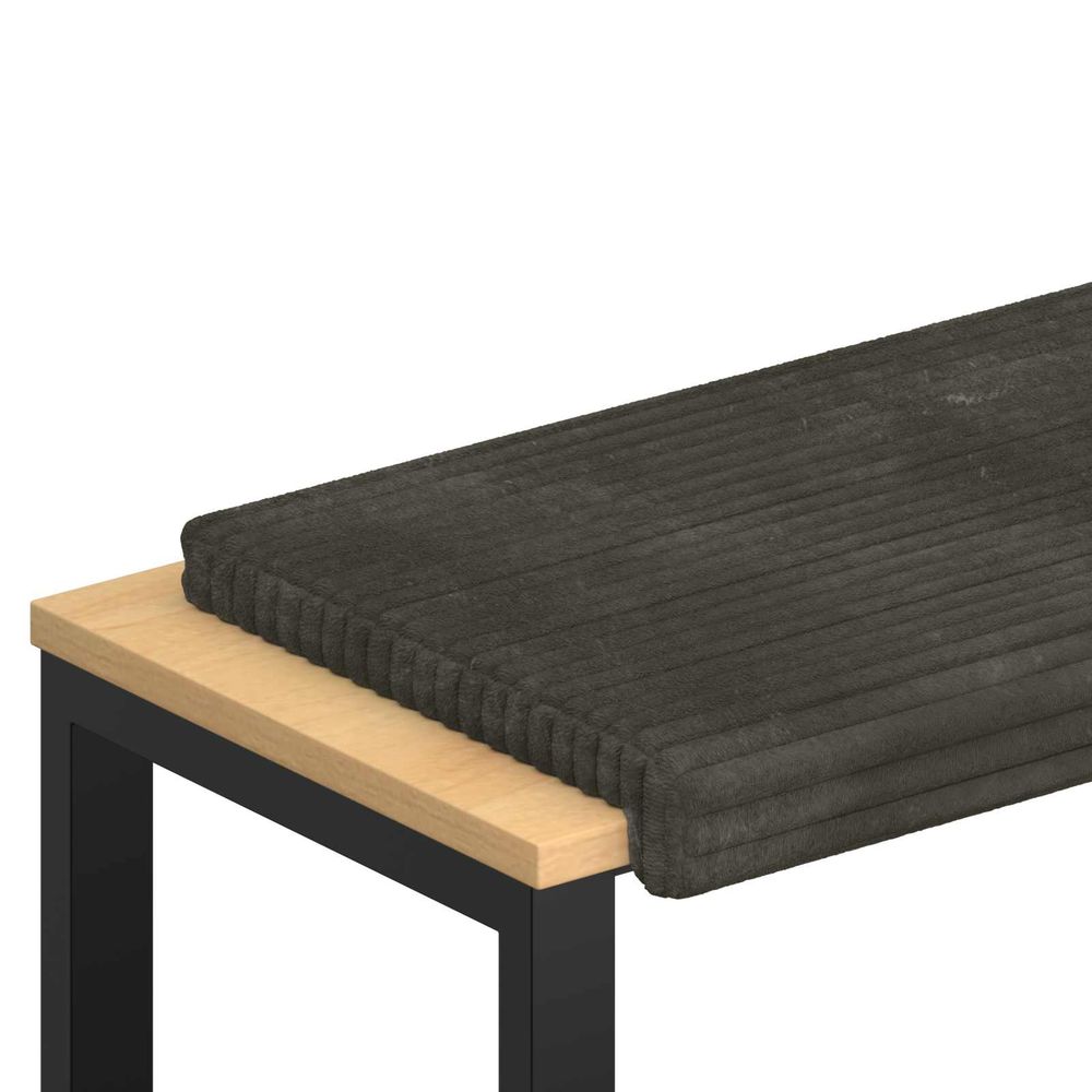 Coussin de banc velours côtelé en peluche anthracite