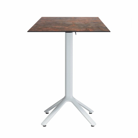 Restootab - table haute pliable nemo blanche pour extérieur oxydé 60x60