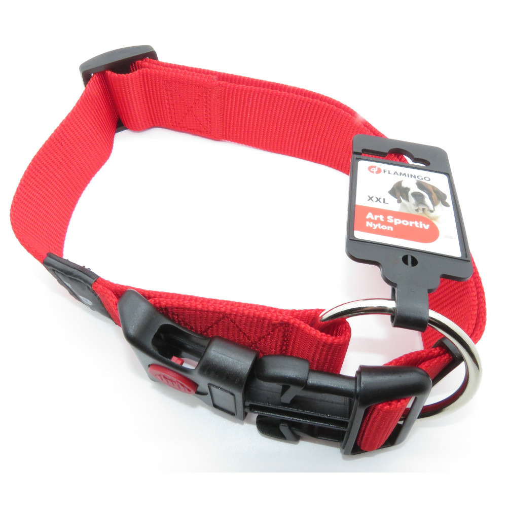 Collier ziggi rouge 55 -75 cm 40 mm taille xl pour chien