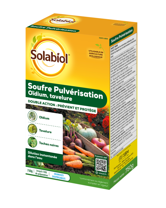 Sopul750 - souffre pulvérisation - 750g - jusqu' a 100l de solution - préventive et curative - utilisable en agriculture biologique