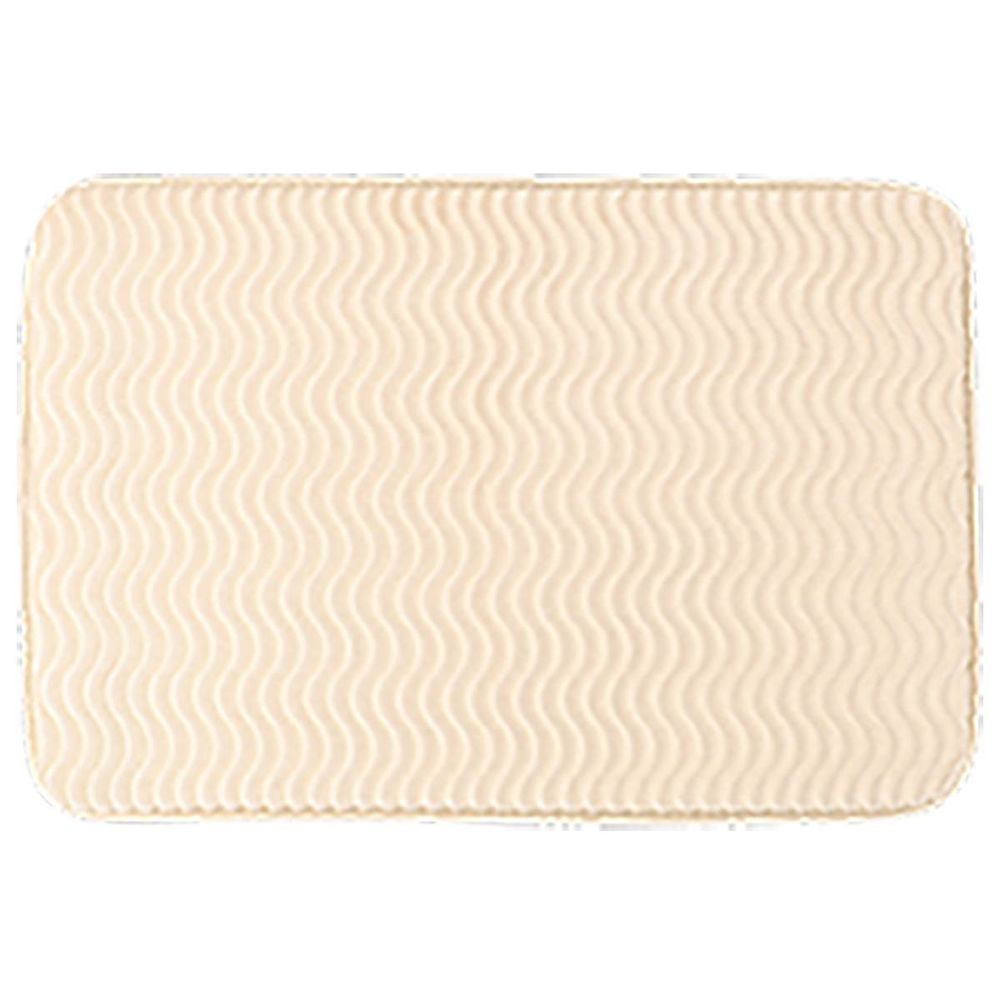 Tapis de bain en polyester effet vague 40 x 60 cm naturel
