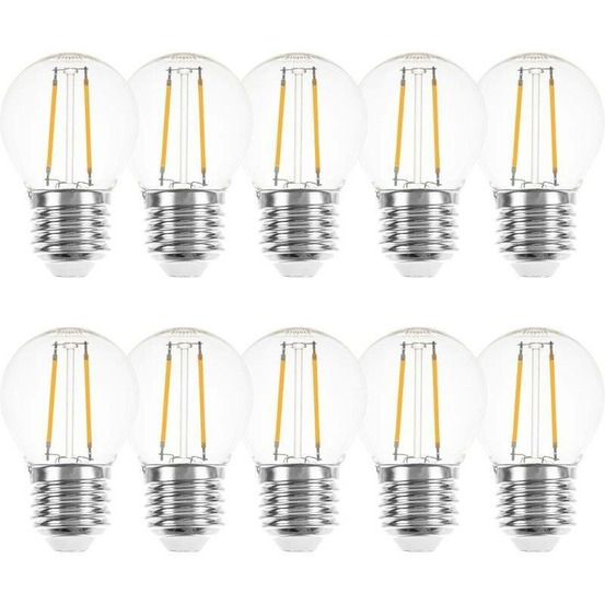Lot de 10 ampoules led filament 2w e27 2200k blanc chaud guinguette