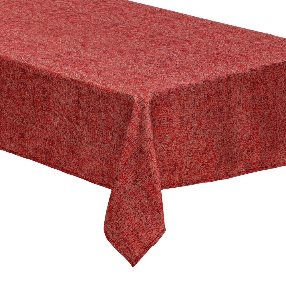 Nappe jacquard nuance de rouge et fil lurex doré 140 x 240 cm
