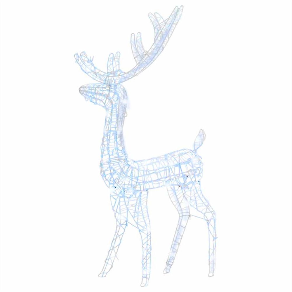 Renne de décoration de noël acrylique 140 led blanc froid 128 cm