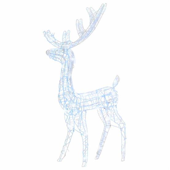 Renne de décoration de noël acrylique 140 led blanc froid 128 cm