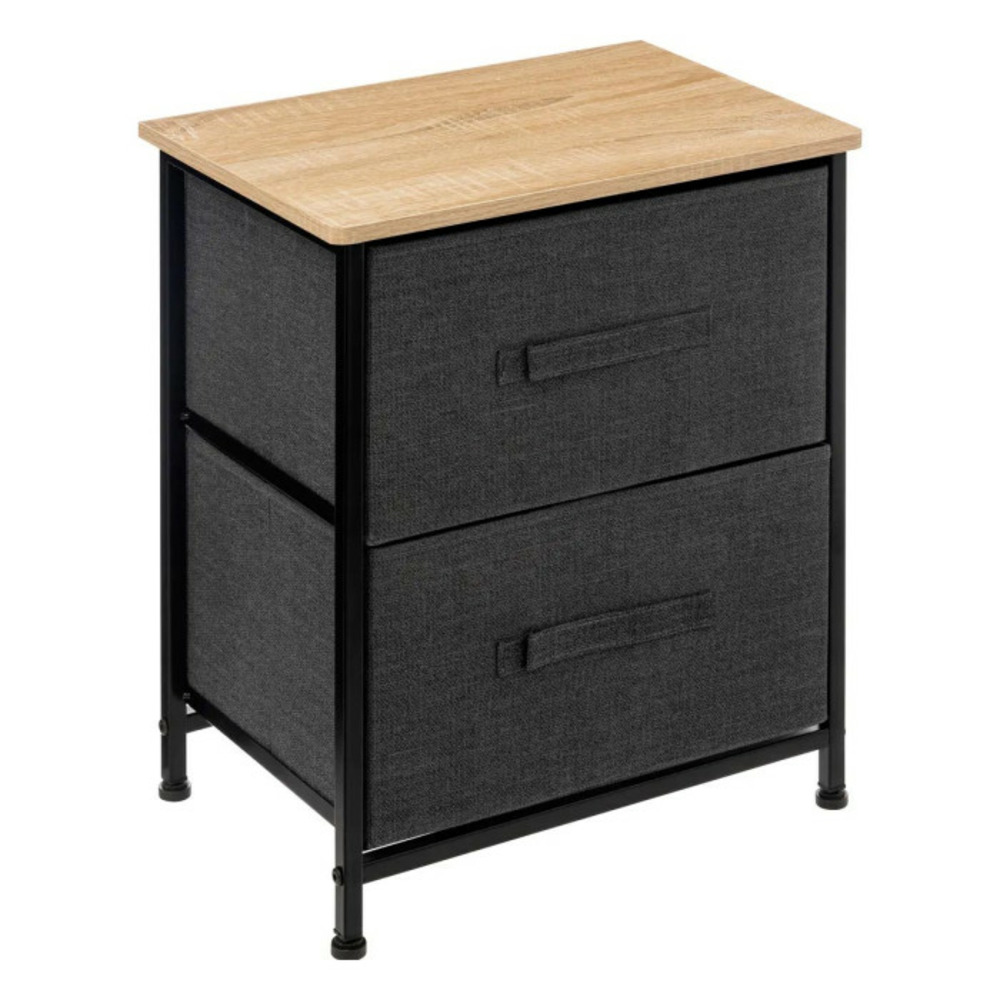 Table de chevet 2 tiroirs tissa 51cm gris foncé