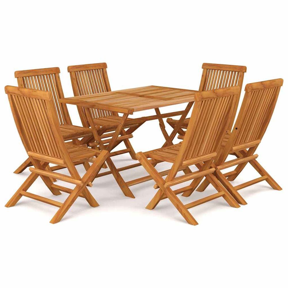 Ensemble à manger de jardin 7 pcs bois de teck massif
