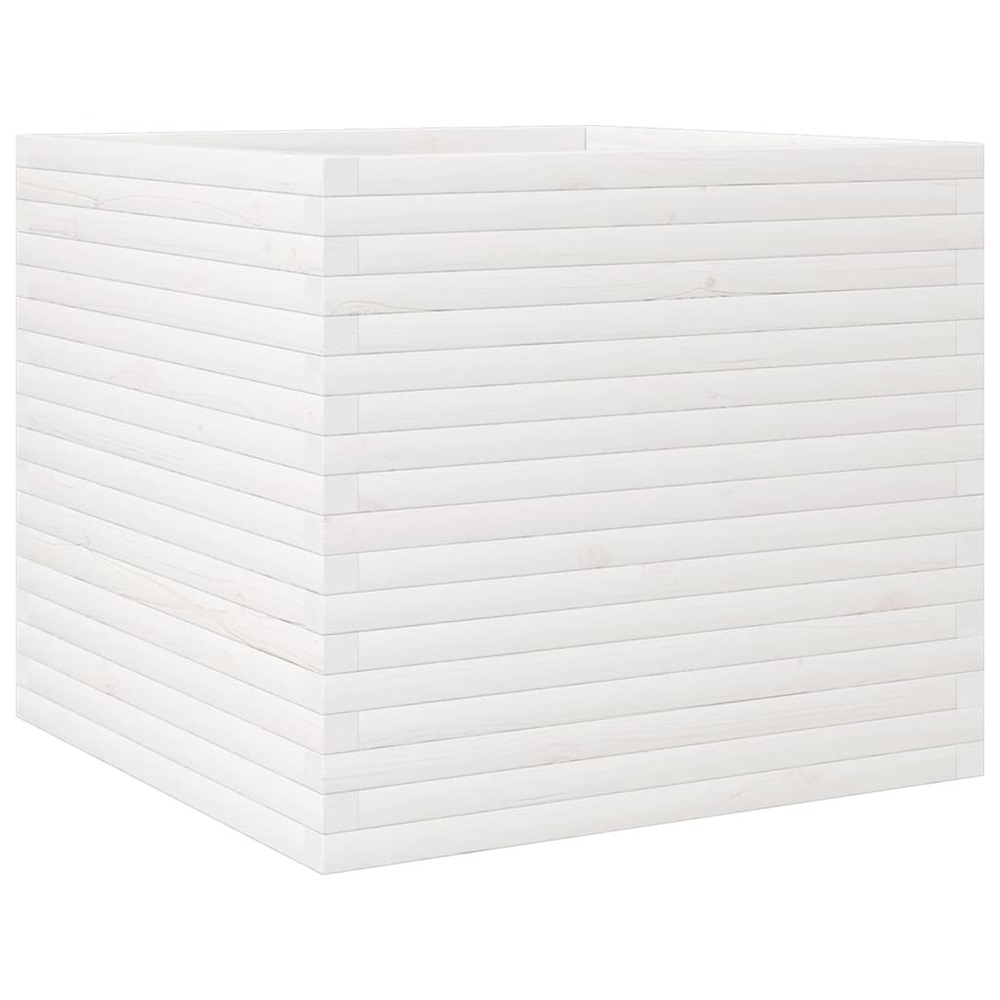 Jardinière bac lit surélevé plantes fleurs terrasse jardin 80 x 80 x 68,5 cm bois de pin massif blanc