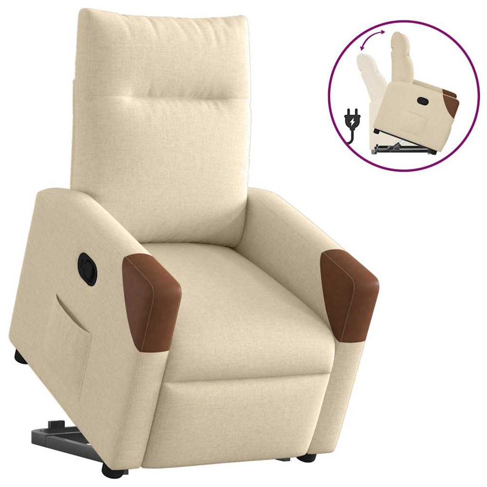 Fauteuil inclinable crème tissu
