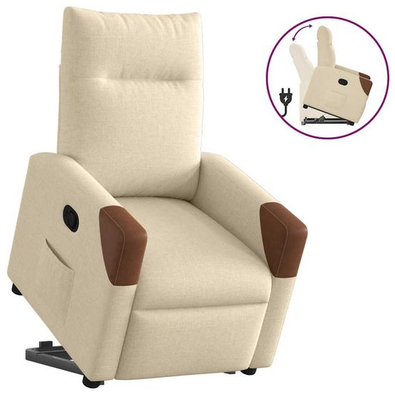 Fauteuil inclinable crème tissu