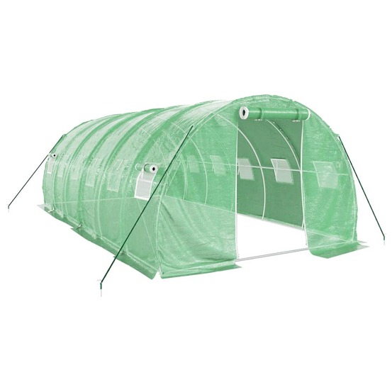 Serre avec cadre en acier vert 18 m² 6x3x2 m
