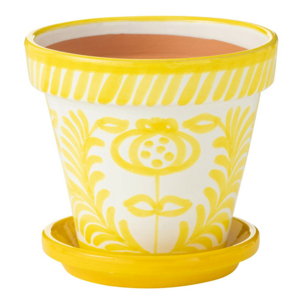 Pot avec soucoupe en céramique 