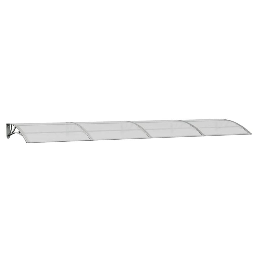 Auvent de porte gris 400 x 100 cm polycarbonate