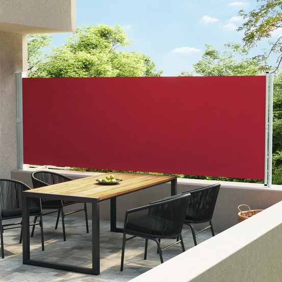 Auvent latéral rétractable de patio 600x160 cm rouge