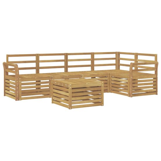 Ensemble de canapés d'extérieur 6 pc blanc bois d'acacia massif