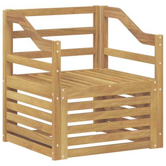 Canapé d’extérieur bois d'acacia massif blanc
