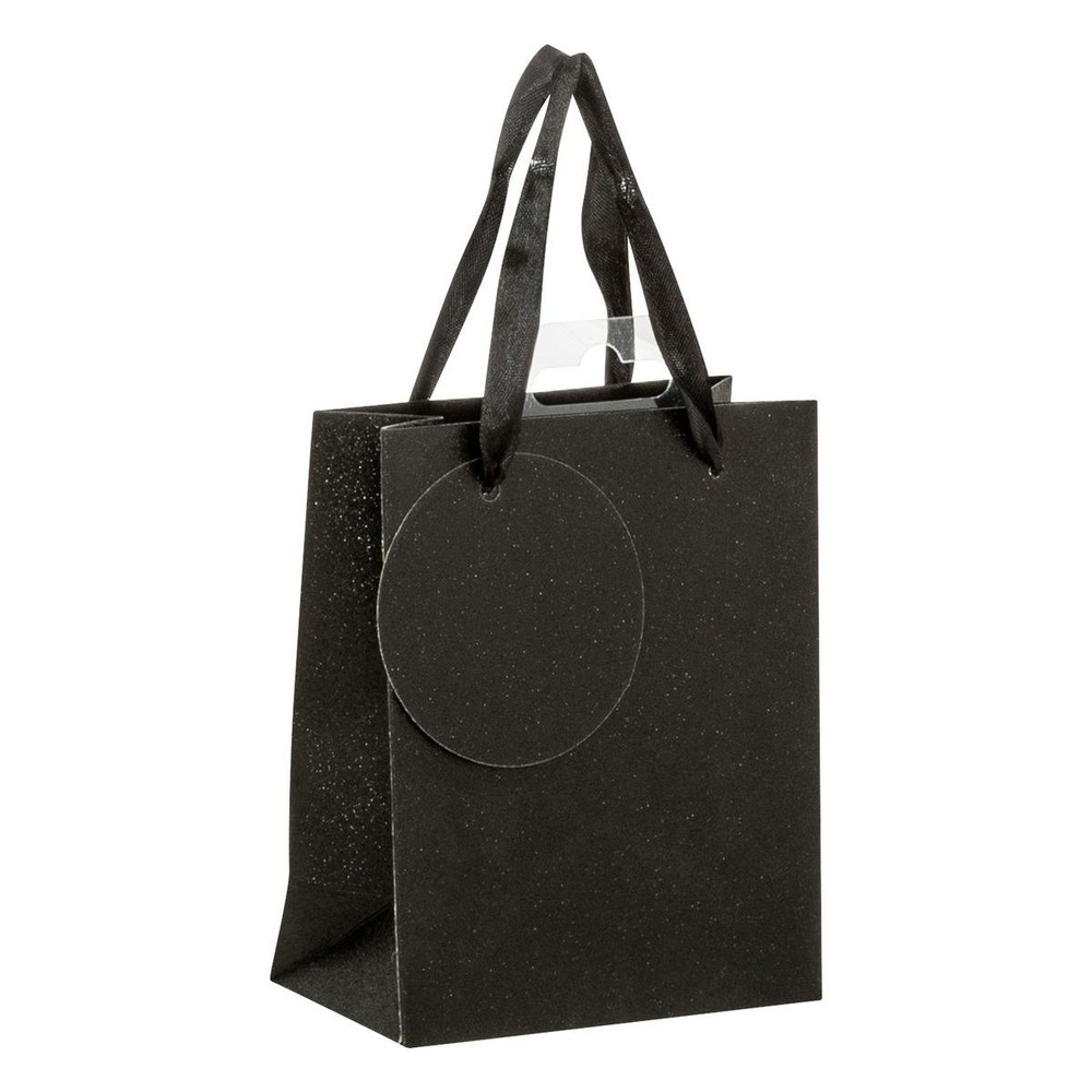 Sac cadeau paillettes taille mini noir