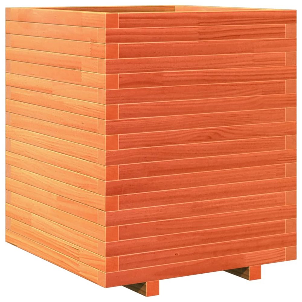 Jardinière d'extérieur cire marron 60x60x72 cm bois de pin massif