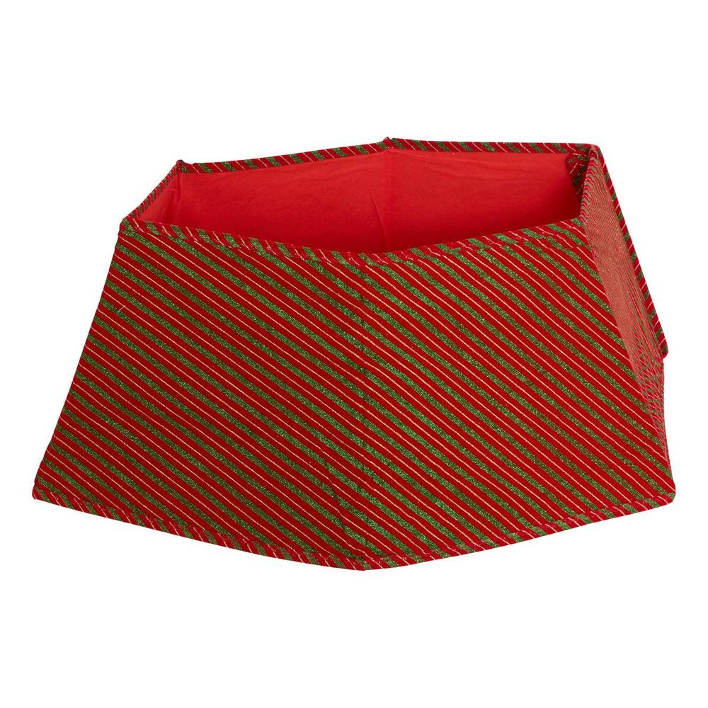 Pied de sapin rayé rouge et vert d. 70 cm
