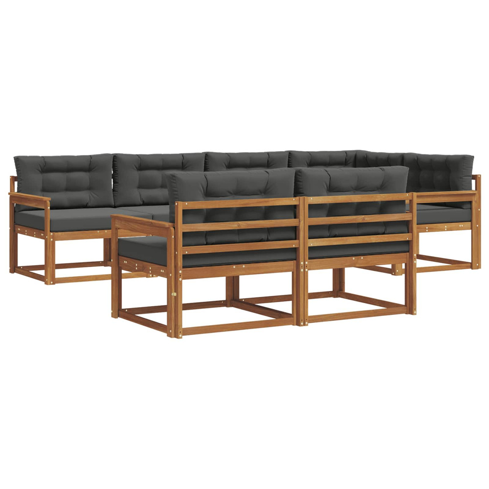 Ensemble de canapés d'extérieur 7 pcs naturel et anthracite