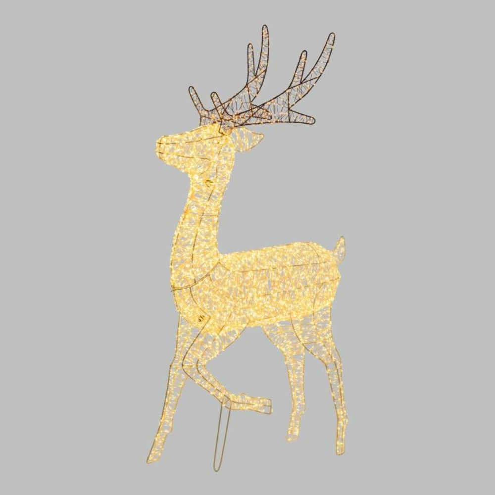 Renne lumineux extérieur 3d h130cm avec patte levée métal pro 5560 micro flashled diamond lotti