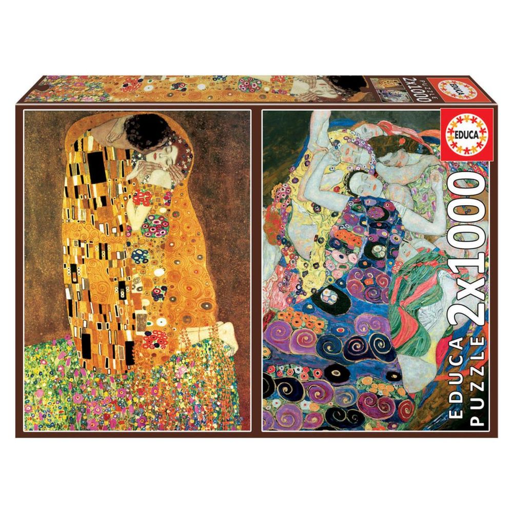 Puzzle 2 x 1000 pcs - le baiser + la vierge - gustav klimt