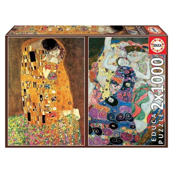 Puzzle 2 x 1000 pcs - le baiser + la vierge - gustav klimt