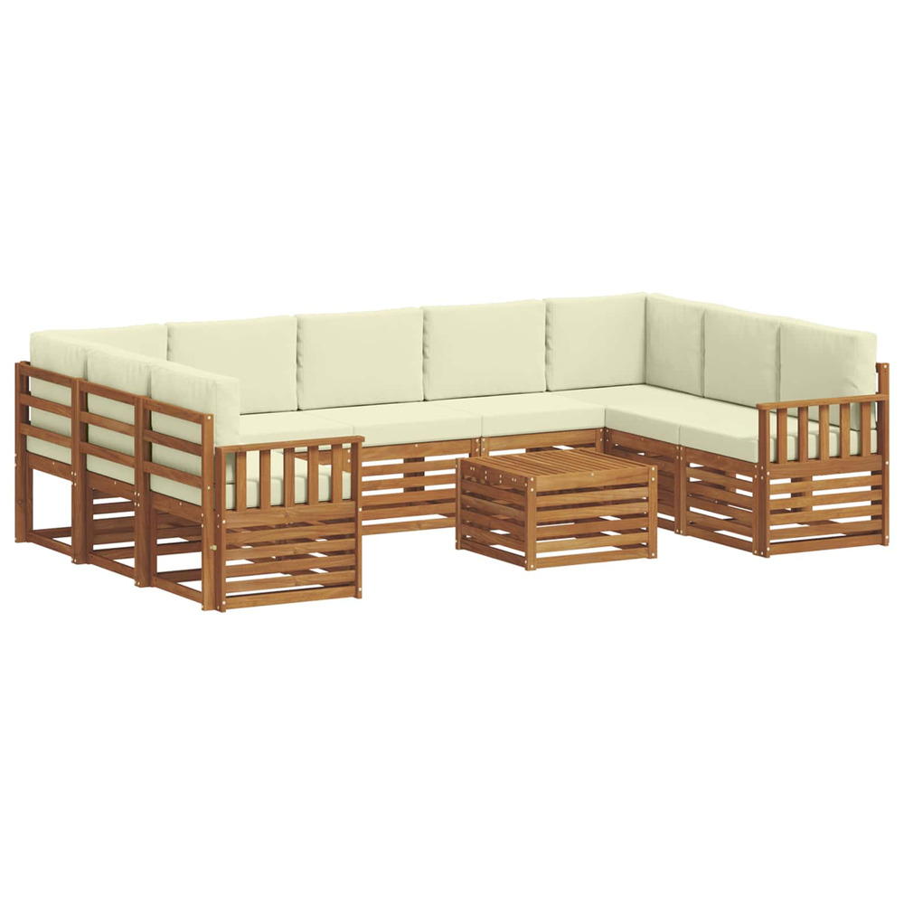 Ensembles de canapés avec coussin 10 pcs naturel et crème