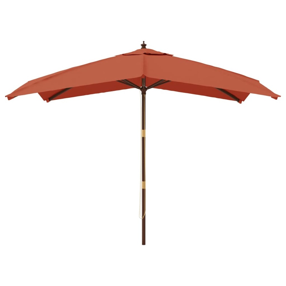 Parasol de jardin avec mât en bois 300 x 300 x 273 cm orange