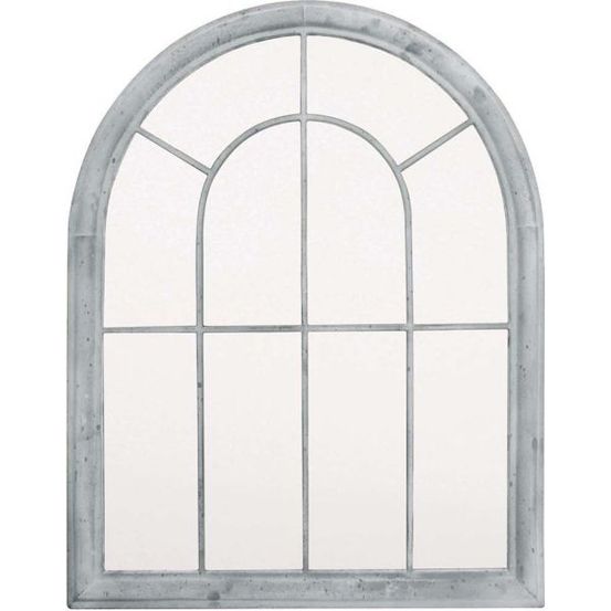 Grand miroir fenêtre en métal atelier