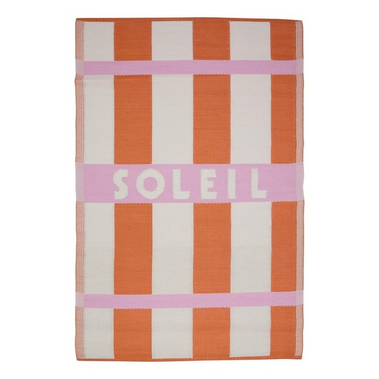 Tapis poolside 120x180cm rayures vert et orange