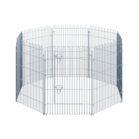 Parc à chiots enclos 8 panneaux métal 63 x 91 cm extérieur porte sécurisée