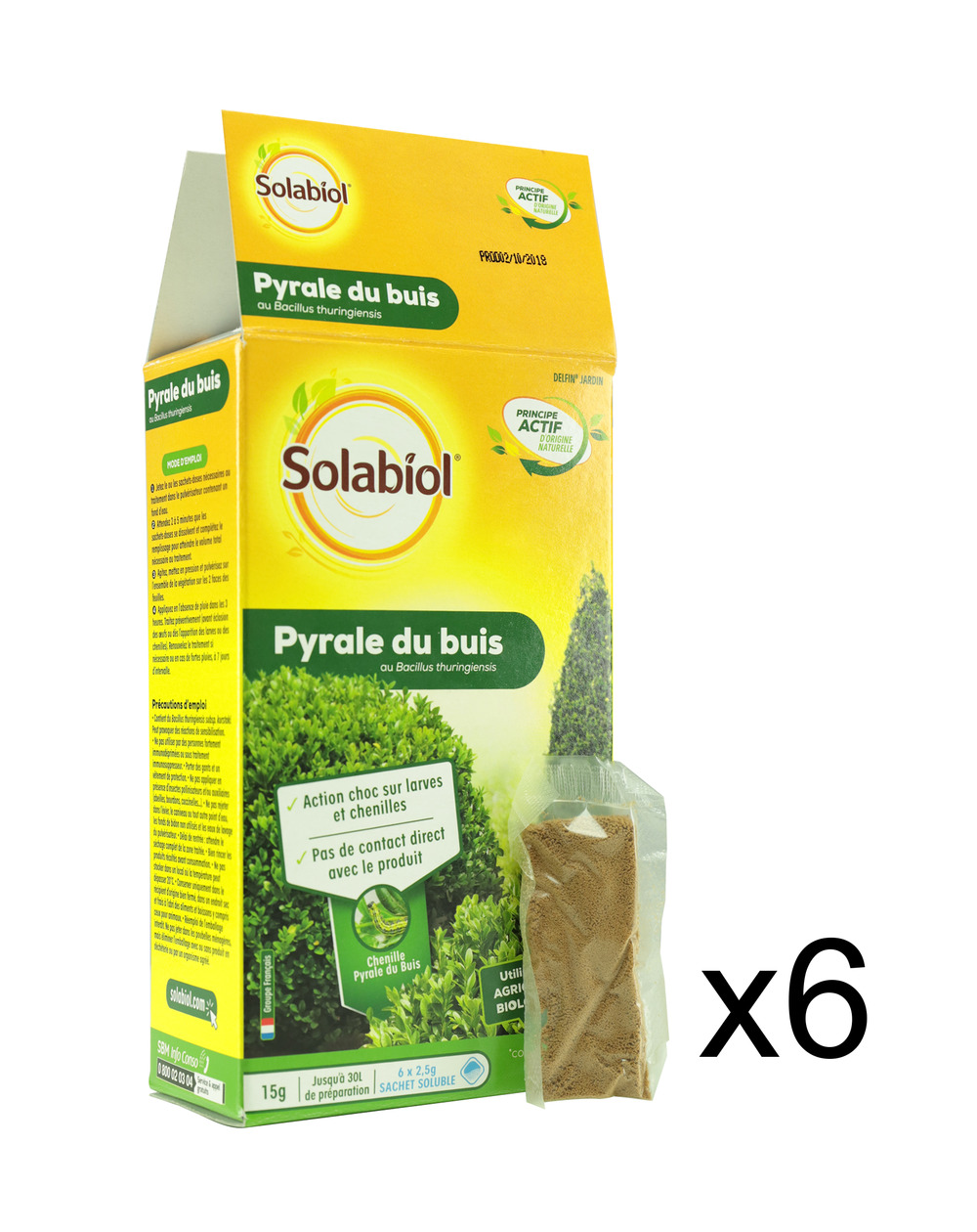 Insecticide Biologique Solabiol - 48 Sachets Anti-Chenilles, Pyrale Du Buis