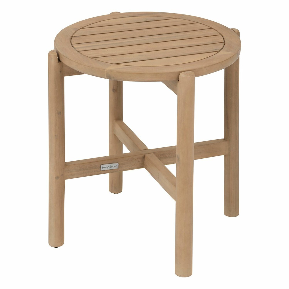 Table de jardin d'appoint ronde en bois deona - marron