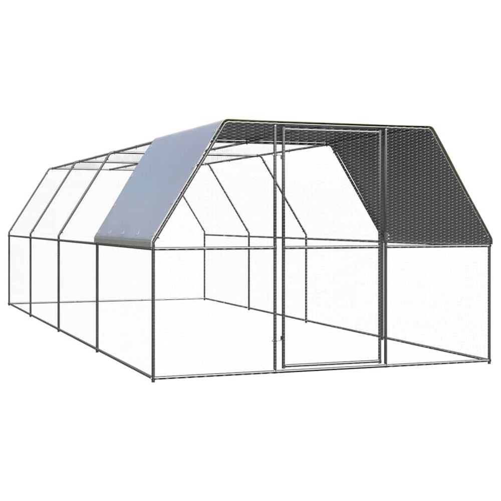 Poulailler d'extérieur 3x8x2 m acier galvanisé