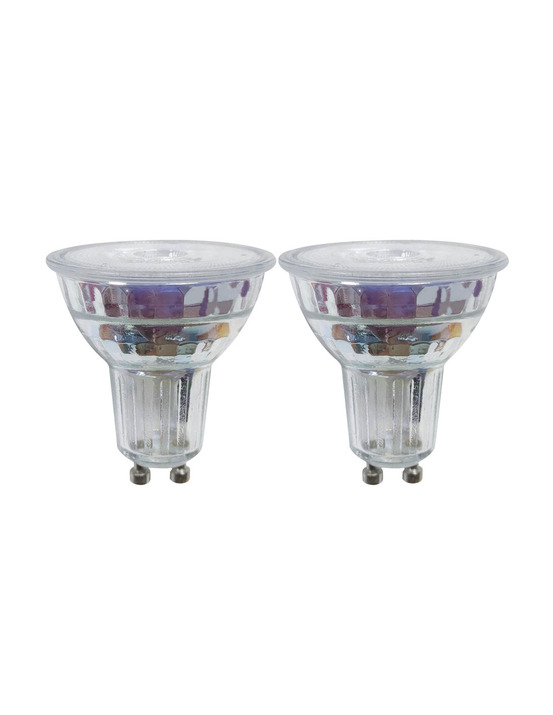 Ampoule transparente spot réflecteur led gu10 3.6w 345lm blanc chaud lot de 2 - prolight