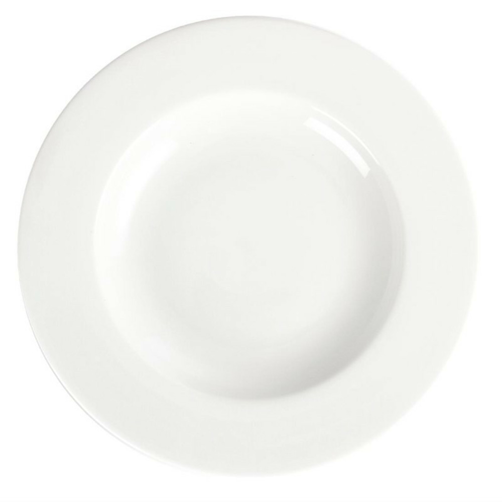 Assiettes à pâtes en porcelaine blanche 310 mm - lot de 4 - olympia