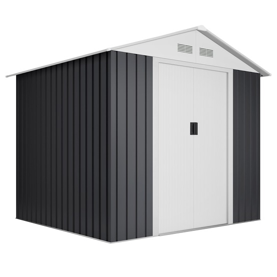 Abri métal avancé seconde 6,6m² - 158x330x200cm - abri extérieur métallique - portes coulissantes - rampa d'accès