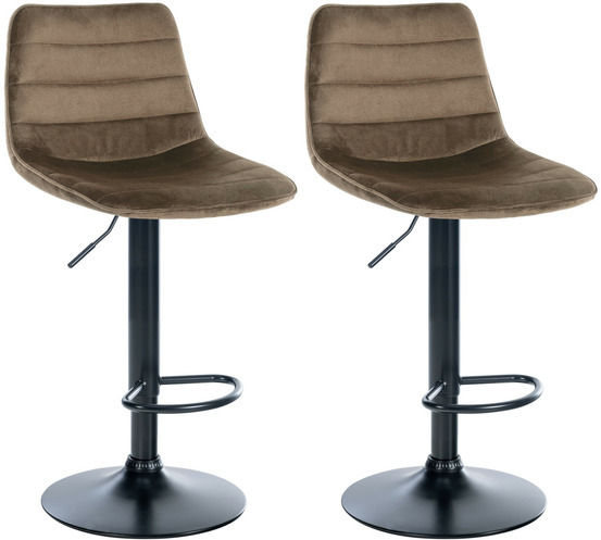 Lot de 2 tabourets de bar lex velours noir