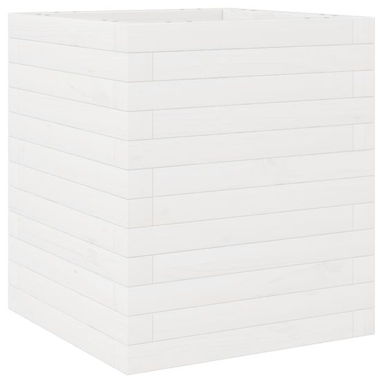Jardinière d'extérieur blanc 40x40x46 cm bois de pin massif