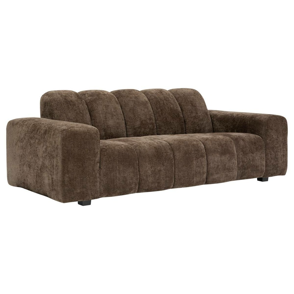 Canapé fixe palma 3 places 212x97cm marron tonka