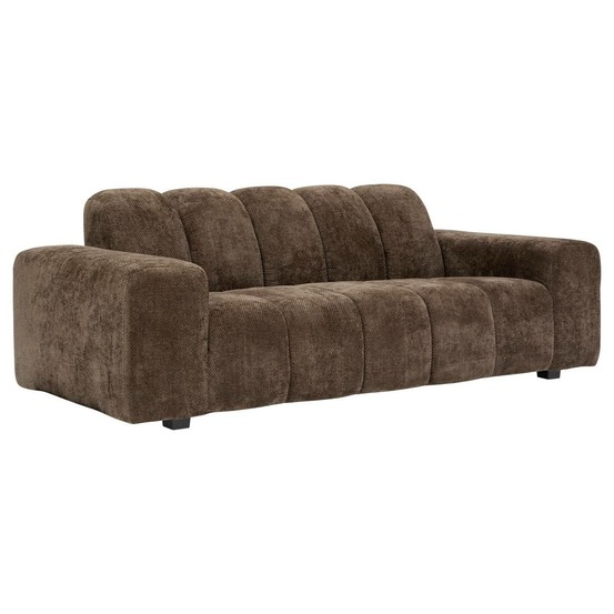 Canapé fixe palma 3 places 212x97cm marron tonka