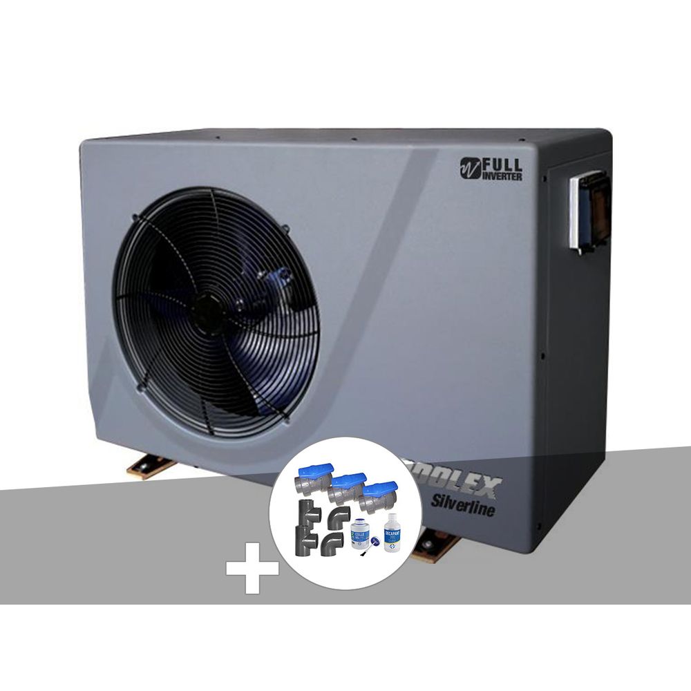 Pompe à chaleur 15,30 kw silverline full inverter wifi 150t + kit by-pass ø 50
