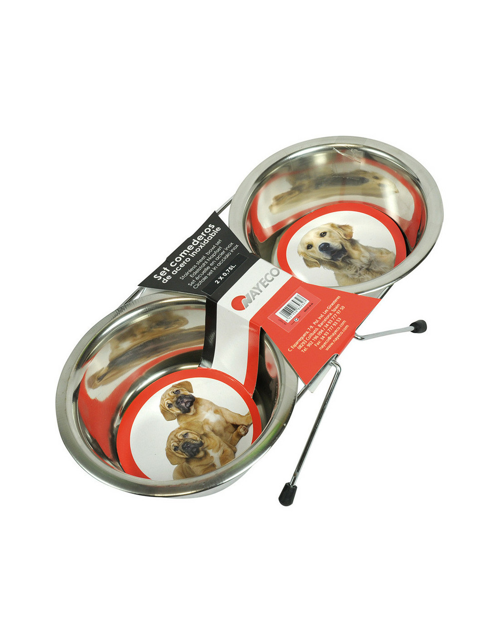 Set alimentateurs en acier inoxydable 2 x 0,75l nayeco