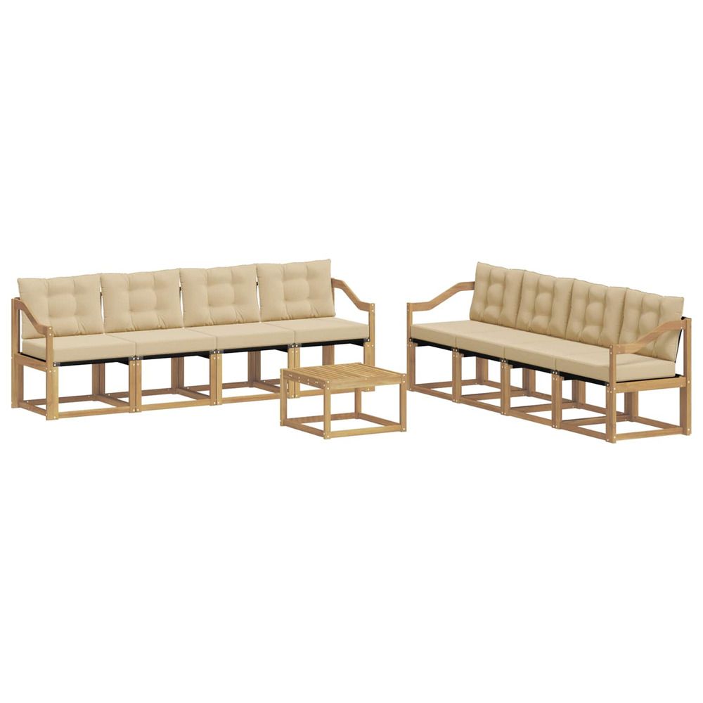 Ensemble de canapés d'extérieur 9 pc blanc et beige