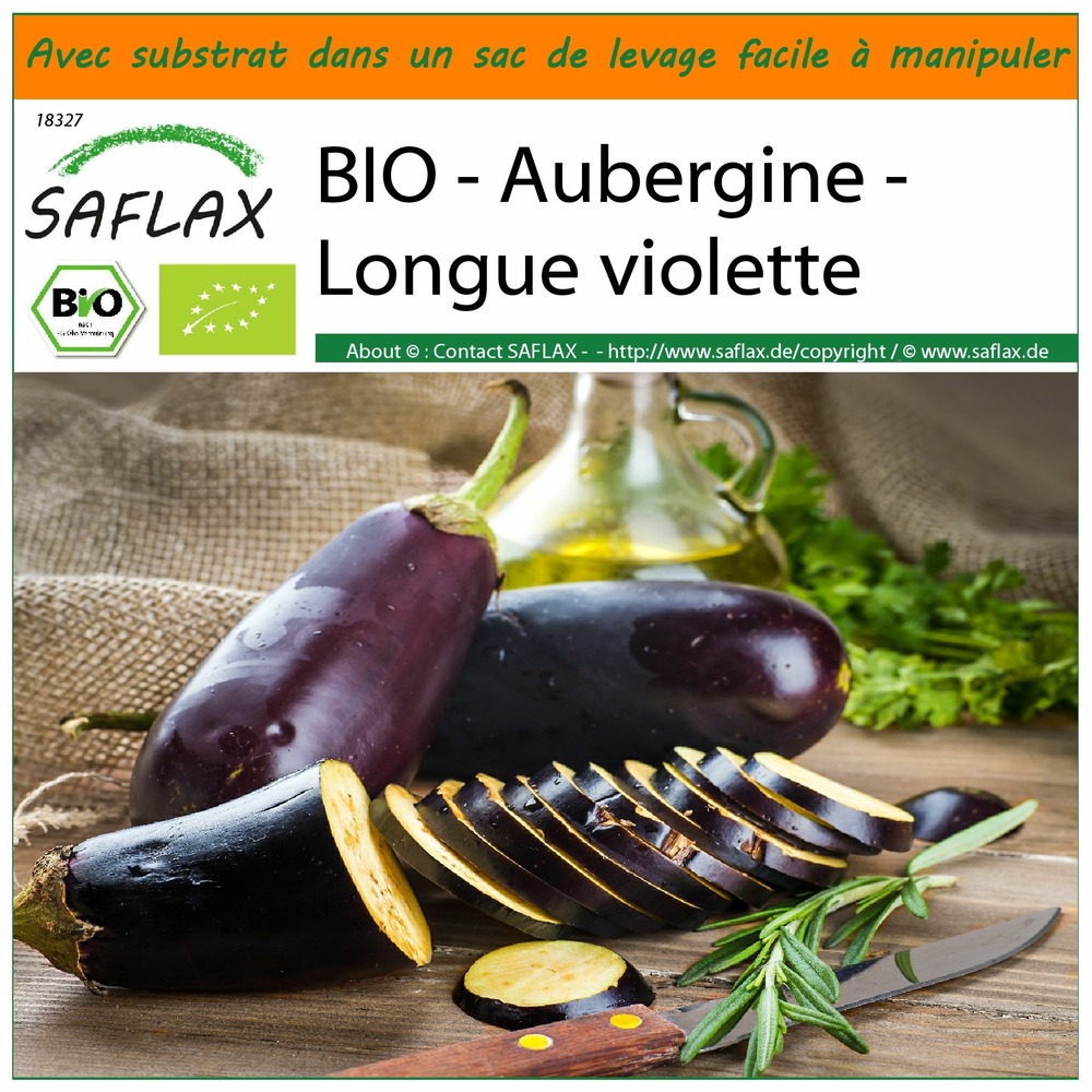 Garden in the bag - bio - aubergine - longue violette - 20 graines - solanum melongena