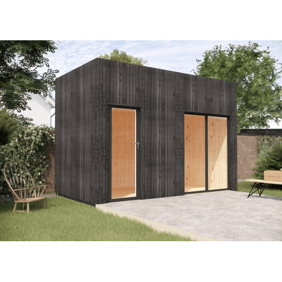 Studio de jardin re2020 en bois 4,4 x 2,4 x 3,2 m / isolation re2020 avec plancher isolé