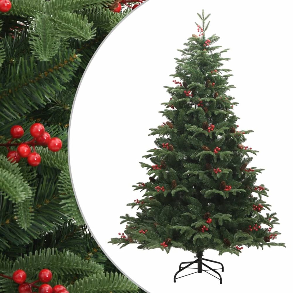 Sapin de noël artificiel avec pommes de pin et baies 240 cm