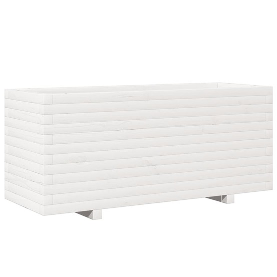 Jardinière blanc 110x40x49,5 cm bois de pin massif
