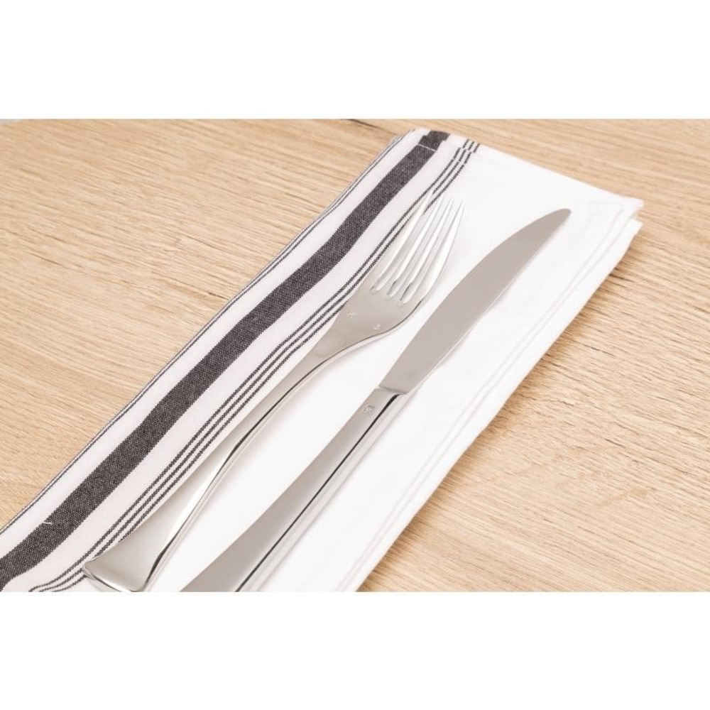 Serviette de table bistro avec rayures noires lot de 10